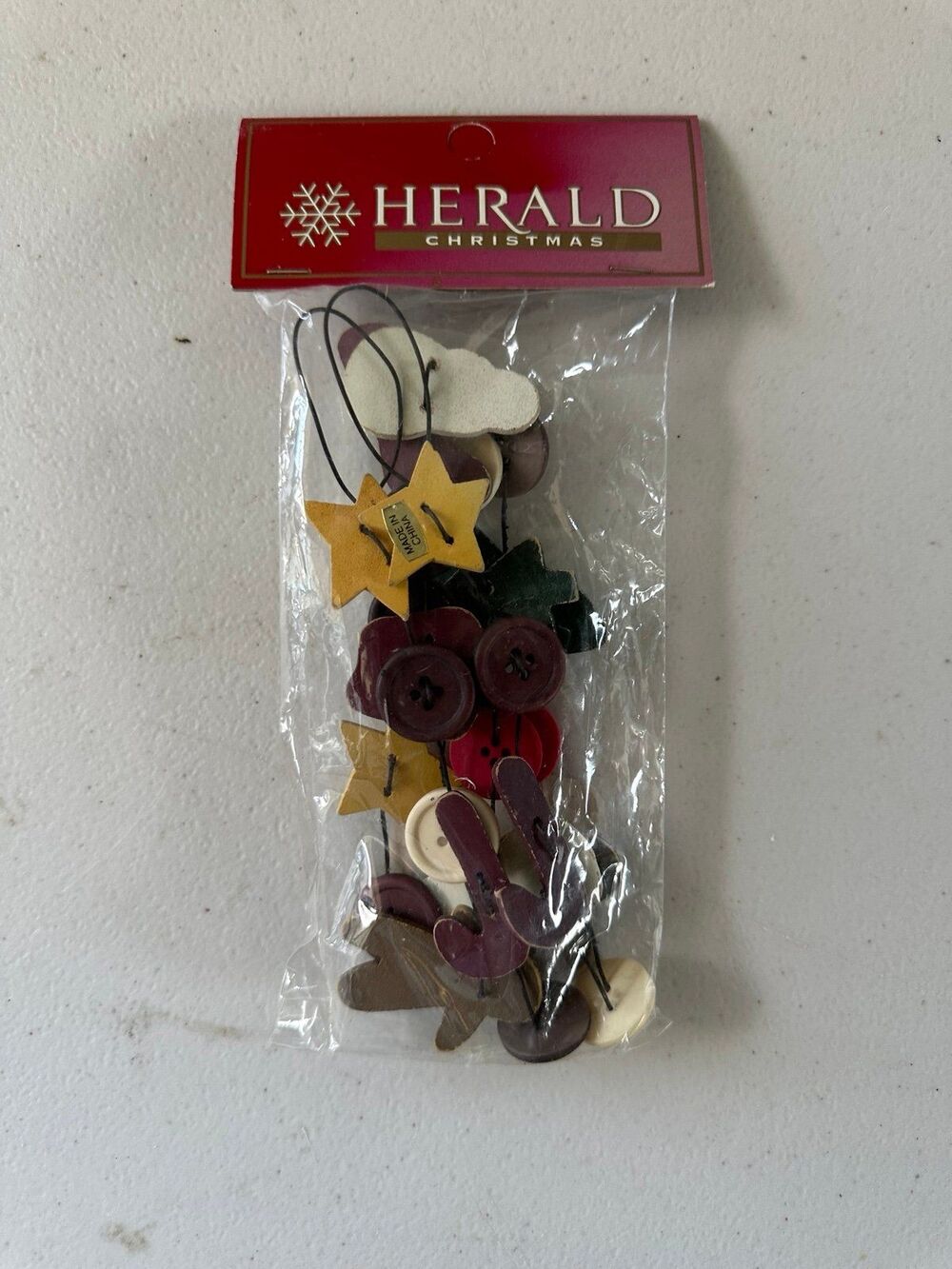 Vintage NWT Herald Novelty Mini Wooden Christmas Tree Garland